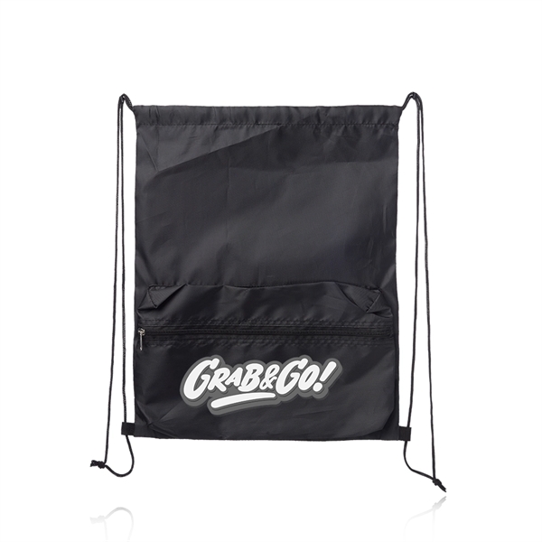 14.17" x 16.9" drawstring backpack that features a front pocket with... from ASI 39552 BEL Promo