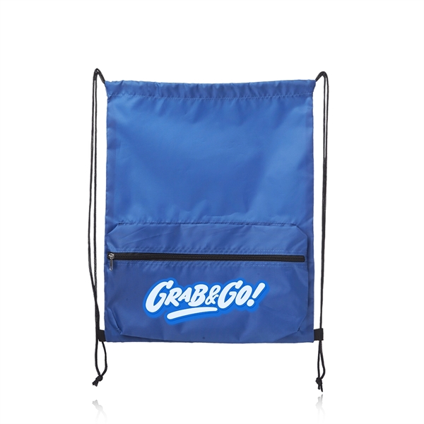 14.17" x 16.9" drawstring backpack that features a front pocket with... from ASI 39552 BEL Promo