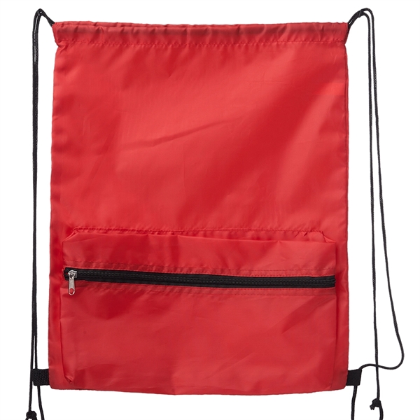 14.17" x 16.9" drawstring backpack that features a front pocket with... from ASI 39552 BEL Promo