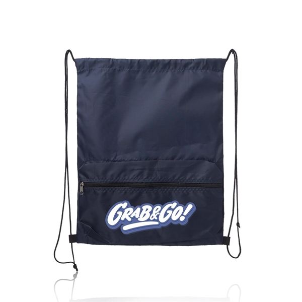 14.17" x 16.9" drawstring backpack that features a front pocket with... from ASI 39552 BEL Promo