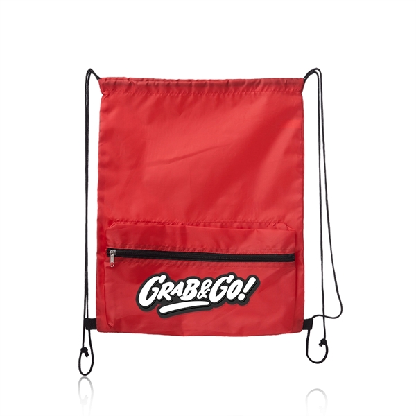 14.17" x 16.9" drawstring backpack that features a front pocket with... from ASI 39552 BEL Promo