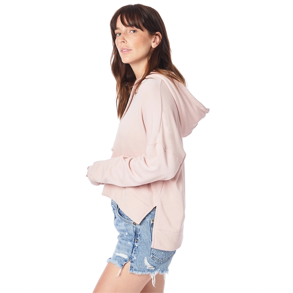 Ladies' sweatshirt with set-in sleeves, ribbed cuffs, hood, tear-away tag, and... from ASI 34063 alphabroder