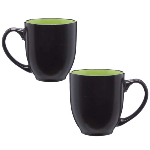Dual tone ceramic mug with 16 oz. capacity with silkscreen imprint... from ASI 37218 Athena Promo (tm)