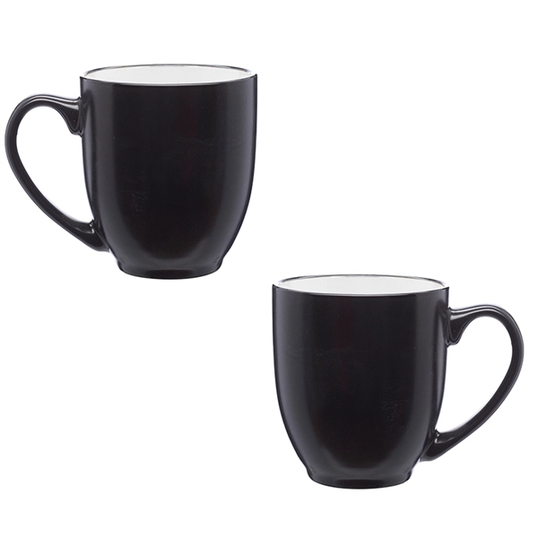 Dual tone ceramic mug with 16 oz. capacity with silkscreen imprint... from ASI 37218 Athena Promo (tm)
