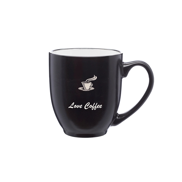 Dual tone ceramic mug with 16 oz. capacity with silkscreen imprint... from ASI 37218 Athena Promo (tm)