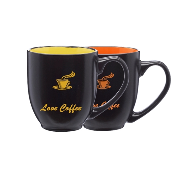 Dual tone ceramic mug with 16 oz. capacity with silkscreen imprint... from ASI 37218 Athena Promo (tm)