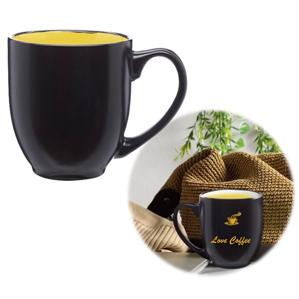 Dual tone ceramic mug with 16 oz. capacity with silkscreen imprint... from ASI 37218 Athena Promo (tm)