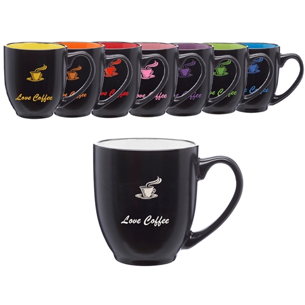 Dual tone ceramic mug with 16 oz. capacity with silkscreen imprint... from ASI 37218 Athena Promo (tm)