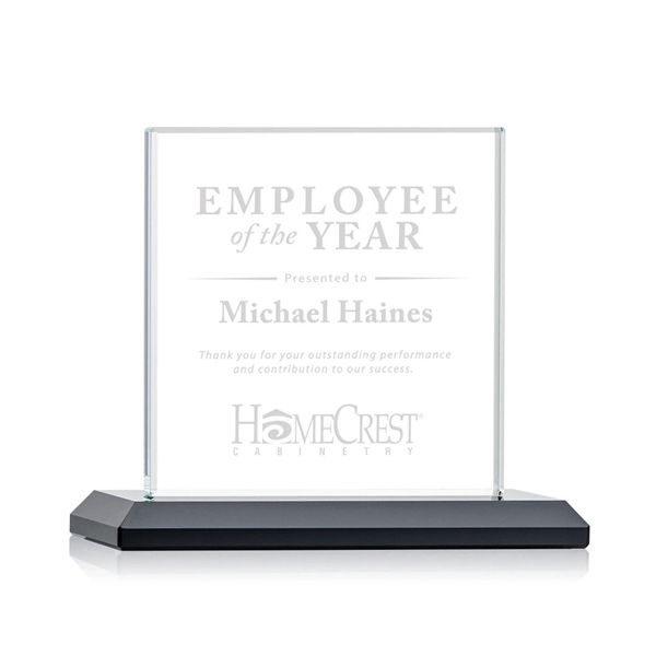 An elegant square-shaped starfire crystal award with an illustrious, beveled Ebony... from ASI 84592 St Regis Group / St Regis