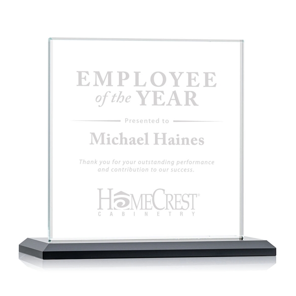 An elegant square-shaped starfire crystal award with an illustrious, beveled Ebony... from ASI 84592 St Regis Group / St Regis