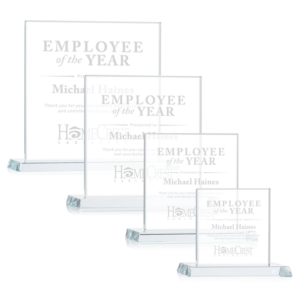 An elegant square-shaped starfire crystal award with an illustrious, beveled matching... from ASI 84592 St Regis Group / St Regis