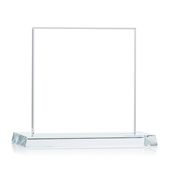An elegant square-shaped starfire crystal award with an illustrious, beveled matching... from ASI 84592 St Regis Group / St Regis