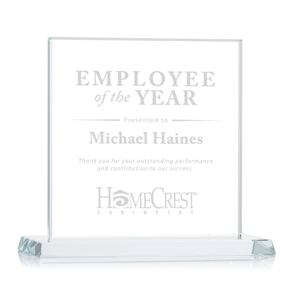 An elegant square-shaped starfire crystal award with an illustrious, beveled matching... from ASI 84592 St Regis Group / St Regis