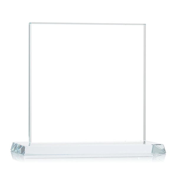 An elegant square-shaped starfire crystal award with an illustrious, beveled matching... from ASI 84592 St Regis Group / St Regis