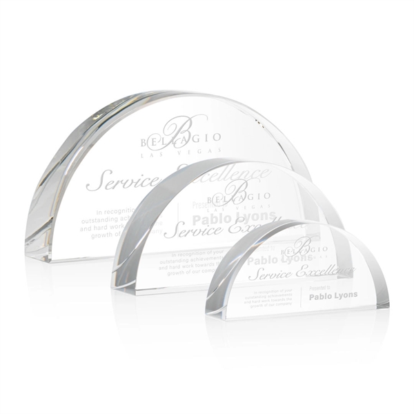 An elegant optical crystal 1/2 sphere shape award.... from ASI 84592 St Regis Group / St Regis