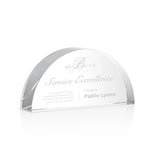 An elegant optical crystal 1/2 sphere shape award.... from ASI 84592 St Regis Group / St Regis