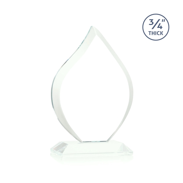 Jade beveled flame award on a base.... from ASI 84592 St Regis Group / St Regis