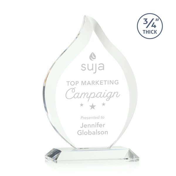 Jade beveled flame award on a base.... from ASI 84592 St Regis Group / St Regis