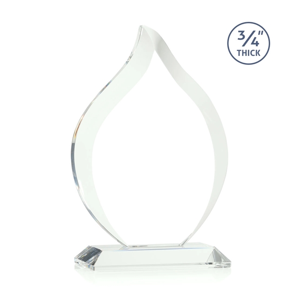 Jade beveled flame award on a base.... from ASI 84592 St Regis Group / St Regis