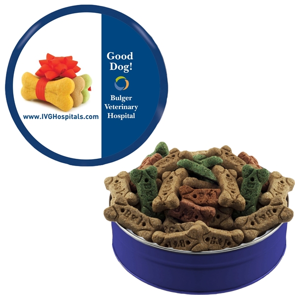 Round tin filled with dog bones.... from ASI 61125 Hit Promotional Products / Hit®
