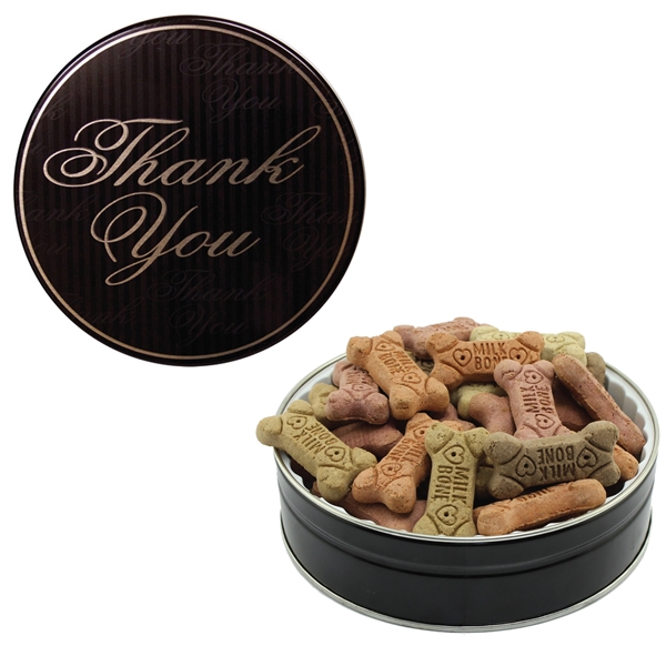 Round tin filled with dog bones.... from ASI 61125 Hit Promotional Products / Hit®