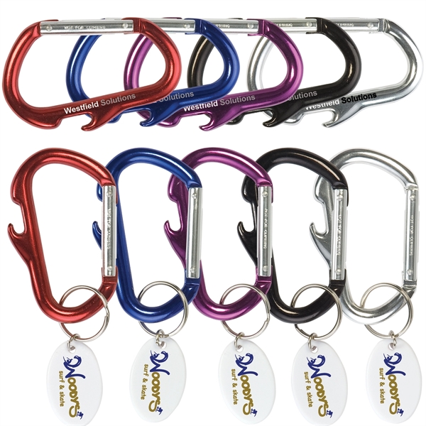 3" x 2" x 1/4" carabiner with bottle opener attachment.... from ASI 62190 Illini