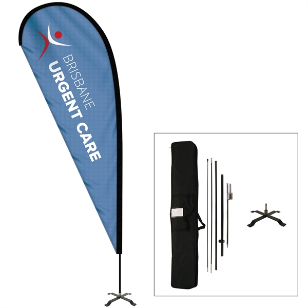 Trade show booth package with teardrop banner, 6' throw table cover,... from ASI 80228 Quinn