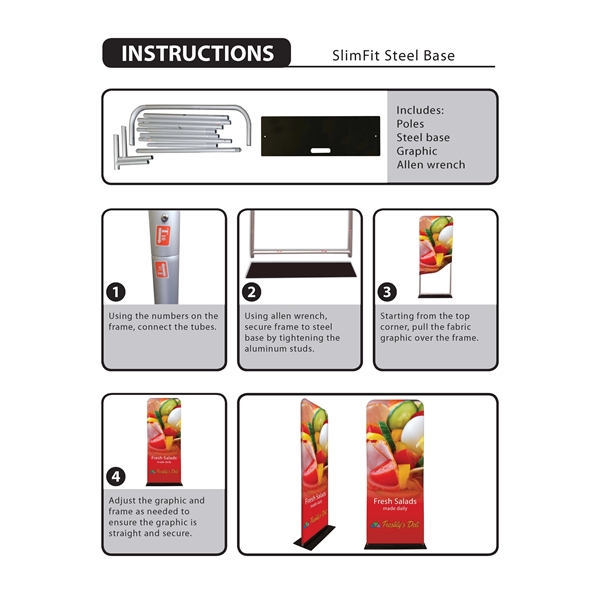 Trade show booth display sleek package with 6' stretch table cover,... from ASI 80228 Quinn