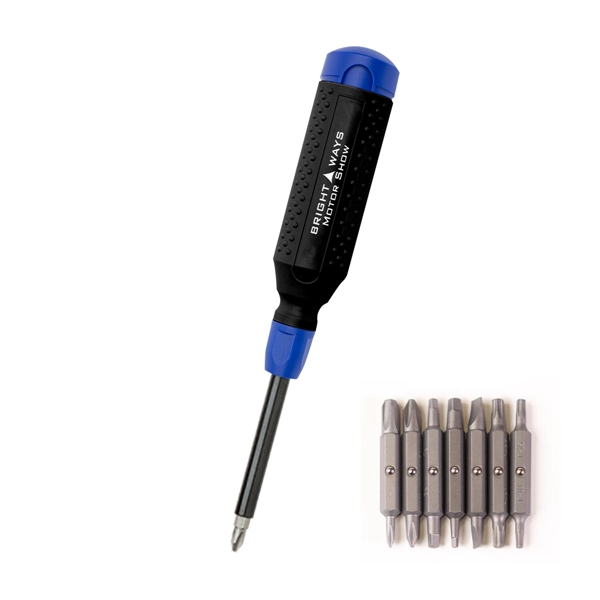 Steel, ABS and resin MegaPro 15-in-1 multi-bit screwdriver with bits stored... from ASI 61125 Hit Promotional Products / Hit®