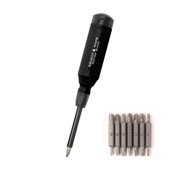 Steel, ABS and resin MegaPro 15-in-1 multi-bit screwdriver with bits stored... from ASI 61125 Hit Promotional Products / Hit®
