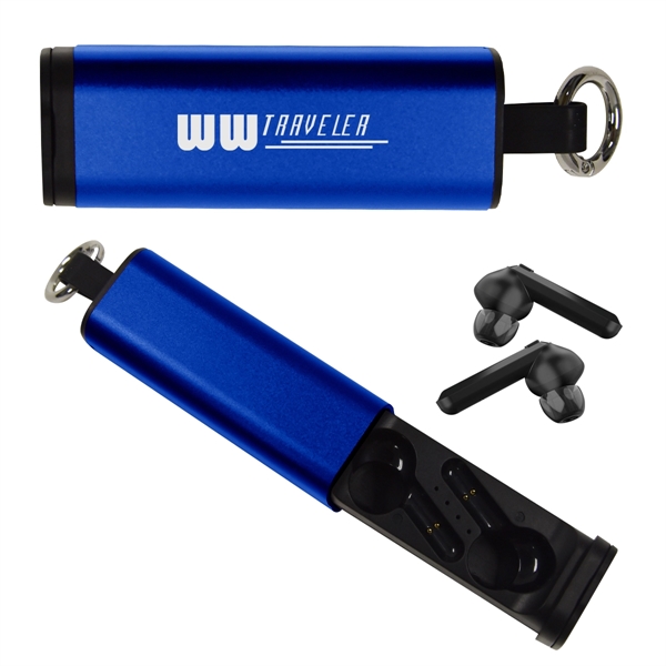 Tech Support true wireless earbuds and phone stand for listening to... from ASI 61125 Hit Promotional Products / Hit®