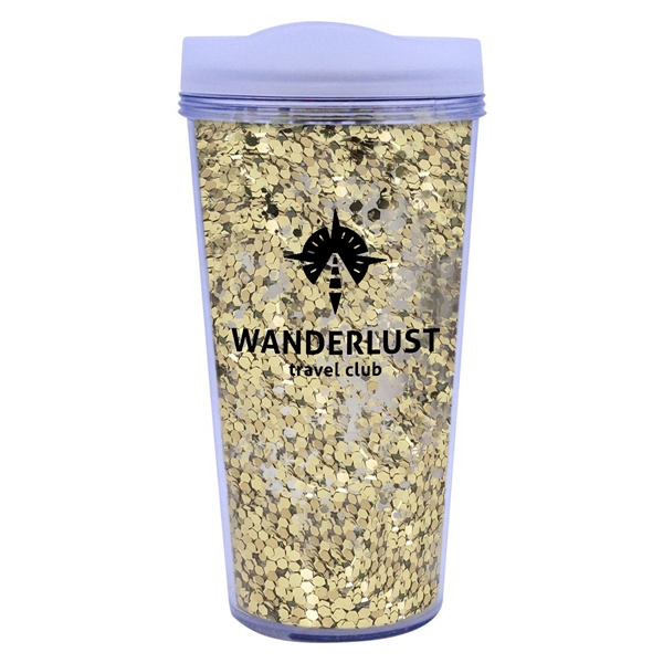 17 oz. Glamour glitter tumbler for taking a delicious drink wherever... from ASI 61125 Hit Promotional Products / Hit®