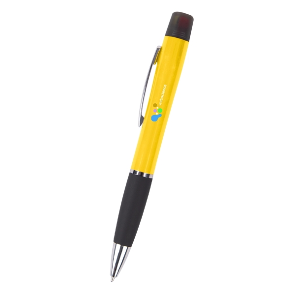 Twist-action pen with multi-color highlighter and rubber grip.... from ASI 61125 Hit Promotional Products / Hit®