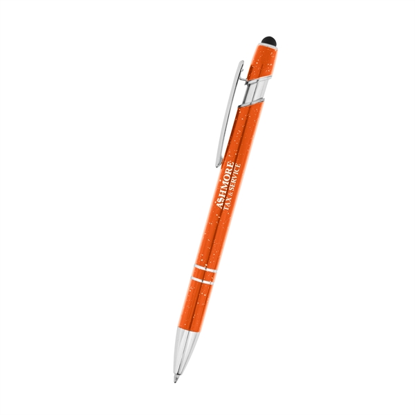 Aluminum plunger-action ballpoint pen with stylus and storage sleeve.... from ASI 61125 Hit Promotional Products / Hit®