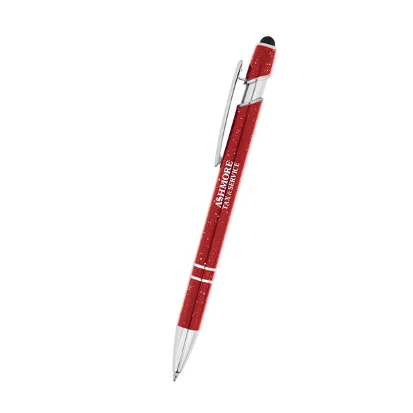 Aluminum plunger-action ballpoint pen with stylus and storage sleeve.... from ASI 61125 Hit Promotional Products / Hit®