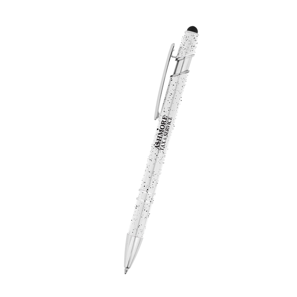 Aluminum plunger-action ballpoint pen with stylus and storage sleeve.... from ASI 61125 Hit Promotional Products / Hit®