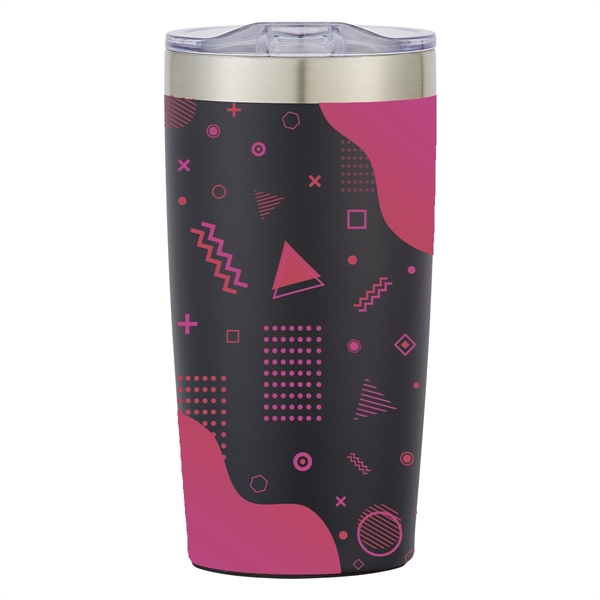 20 oz. double wall insulated stainless steel tumbler with snap-on, spill-resistant... from ASI 61125 Hit Promotional Products / Hit®