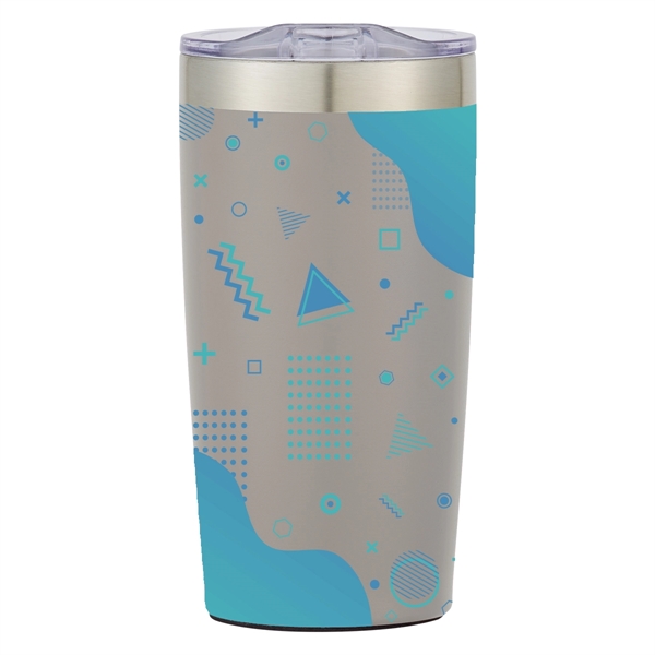 20 oz. double wall insulated stainless steel tumbler with snap-on, spill-resistant... from ASI 61125 Hit Promotional Products / Hit®