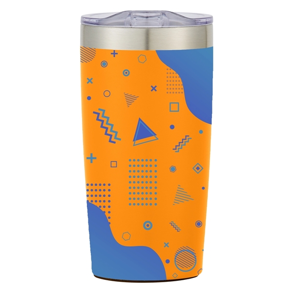 20 oz. double wall insulated stainless steel tumbler with snap-on, spill-resistant... from ASI 61125 Hit Promotional Products / Hit®