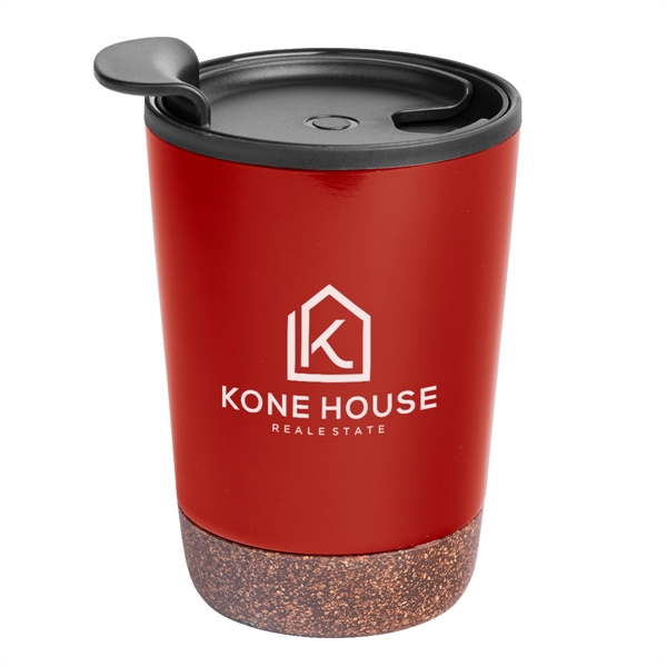 10 oz. stainless steel tumbler with cork base and a snap-on,... from ASI 61125 Hit Promotional Products / Hit®