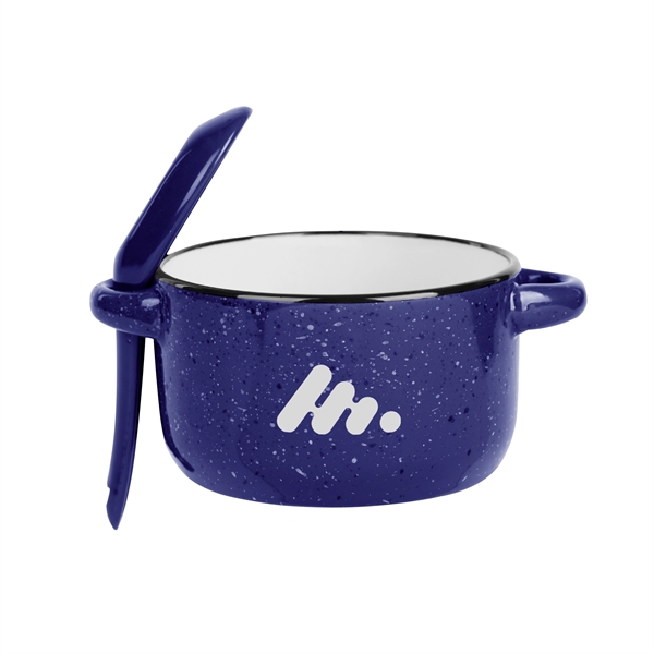 12 oz. ceramic campfire soup mug with white interior, side handles... from ASI 61125 Hit Promotional Products / Hit®