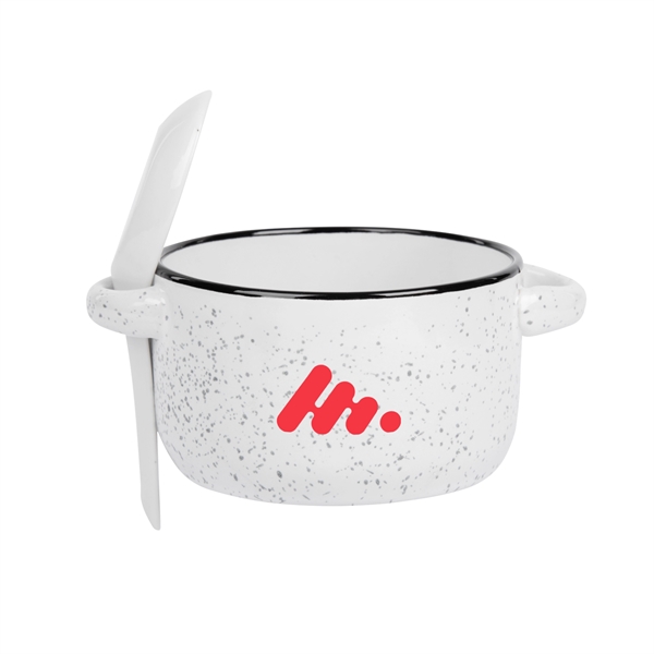 12 oz. ceramic campfire soup mug with white interior, side handles... from ASI 61125 Hit Promotional Products / Hit®