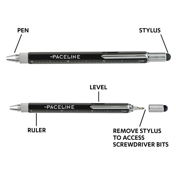 Multi-function pen with a ruler, stylus, built-in level, and multiple screwdriver... from ASI 46170 Compass Industries Inc