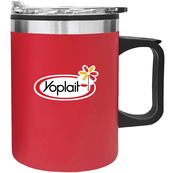 14 oz. VisionSteel double-wall mug with stainless outer and plastic inner... from ASI 80060 VisionUSA