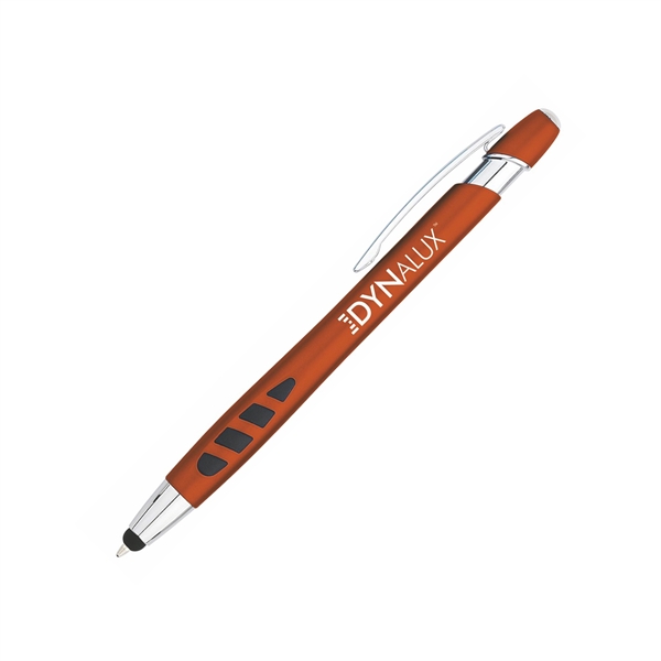 Tech style click-action pen with rubberized stylus and a black rubber... from ASI 90859 Tempo Industries Inc / Tempoline