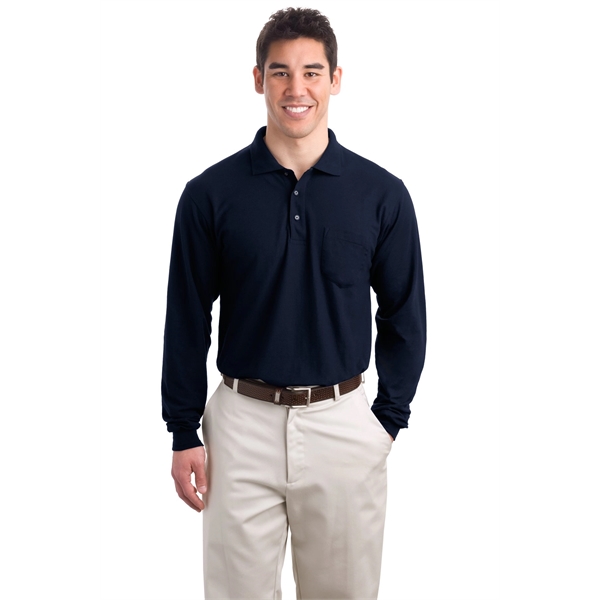 Port Authority Long Sleeve Silk Touch Polo with Pocket.... from ASI 84863 SanMar