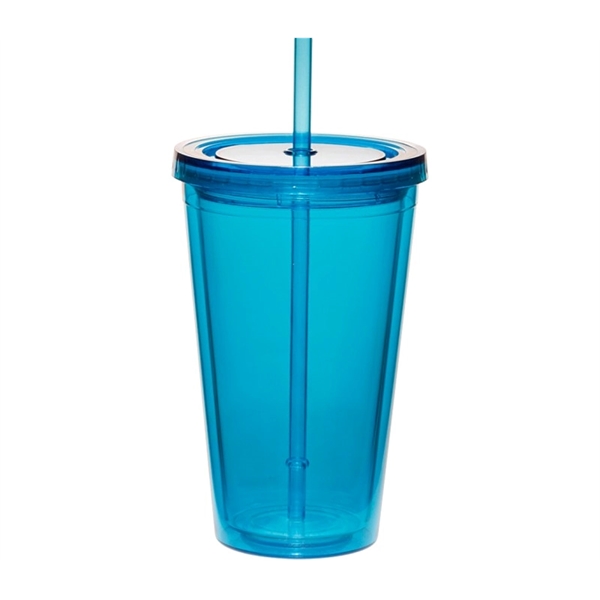 16 oz. Clear acrylic tumbler with lid and straw plus free... from ASI 37218 Athena Promo (tm)