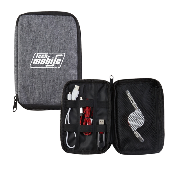 PVC tech organizer with two-way zipper closure, multiple mesh pockets and... from ASI 52840 Evans Manufacturing