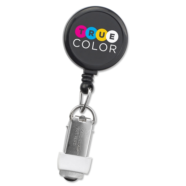 Retractable custom badge reel with an extra large imprint area for... from ASI 79898 Promovision / PROMOVISION