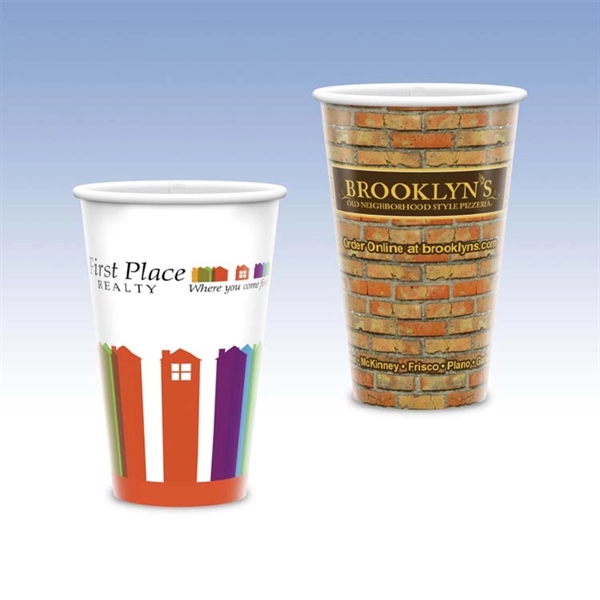 16 oz-Recycled Paper Cups-Coffee Cup with Hi-Definition Full Color Imprint, Made... from ASI 49716 Digispec & CounterPoint